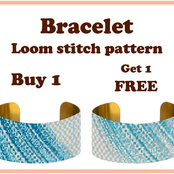 Buy 1 Get 1 FREE | Abstraction 2 | Loom Bracelet Pattern | Loom Beading Bracelet | Cuff Bead Pattern Miyuki Delica