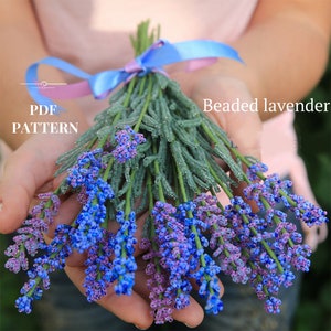 French Beaded Flowers pattern | Beaded Lavender | Seed bead patterns | Beading tutorial | Digital Download - PDF