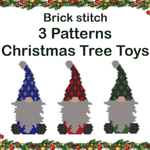 Christmas Gnomes | Brick Pattern | Beaded Christmas Toy | Beading | Brick Stitch