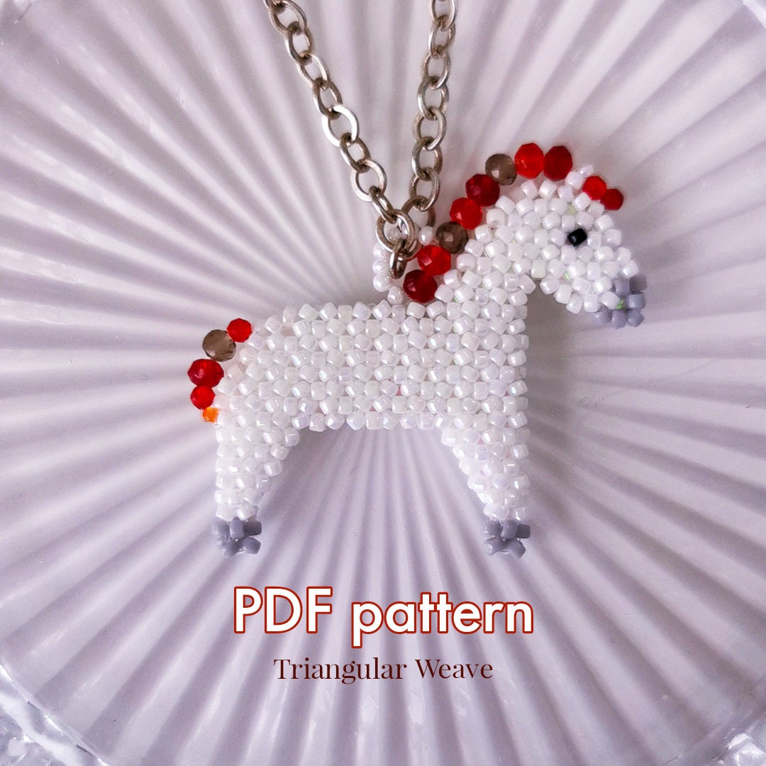 Pendant Horse | Beaded Jewelry | Seed Bead | Beading Pattern Triangular ...