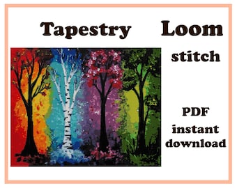 Four Seasons Loom Tapestry | Extremely Large Loom pattern | Beading Wall Art | Loom Stitch | Beadwork Tapestry | Loom Bead Pattern PDF