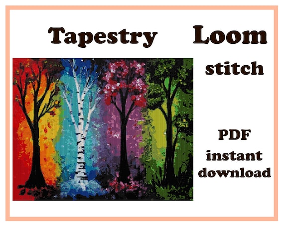 Four Seasons Loom Tapestry | Extremely Large Loom pattern | Beading Wall Art | Loom Stitch | Beadwork Tapestry | Loom Bead Pattern PDF