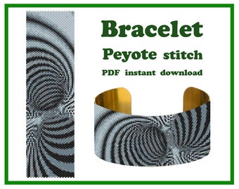 Optical illusion 4 | Bracelet Pattern Peyote Beading Bracelet Cuff Bead Pattern Miyuki Delica PDF Instant Download