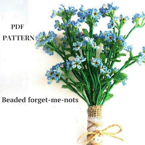 Motif fleurs en perles : Perles ne m'oubliez pas. Modèles de perles de rocaille, tutoriel de perles