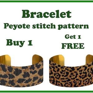 Kaufen Sie 1 erhalten Sie 1 GRATIS | Leopard 2 | Peyote muster, Perlen Peyote Stich, Armband Peyote manschette, Peyote Perlenmuster