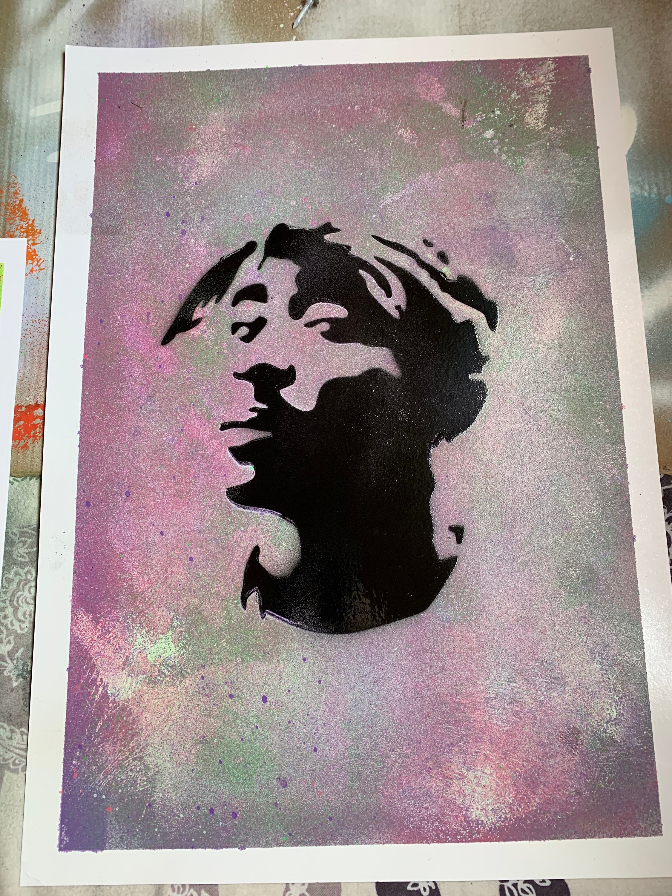 2pac Spray Paint Art A3 Poster Etsy