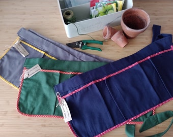 Gardening Apron, Gardening, Half Apron, Utility Apron, Work Apron, Cotton Apron, Cotton Canvas Apron, Blue Apron