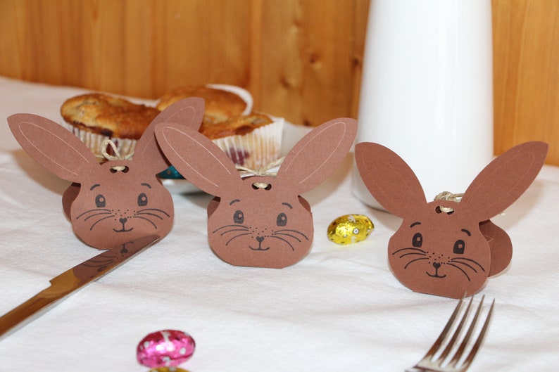 Easter decoration table bunny rabbit decoration for Easter stuffed bunny with chocolate eggs, little surprise for Easter, Easter gift image 7