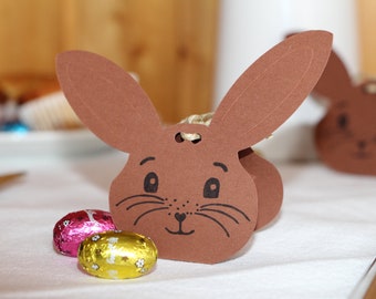 Easter decoration table bunny rabbit decoration for Easter stuffed bunny with chocolate eggs, little surprise for Easter, Easter gift