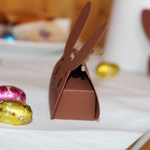 Easter decoration table bunny rabbit decoration for Easter stuffed bunny with chocolate eggs, little surprise for Easter, Easter gift image 6