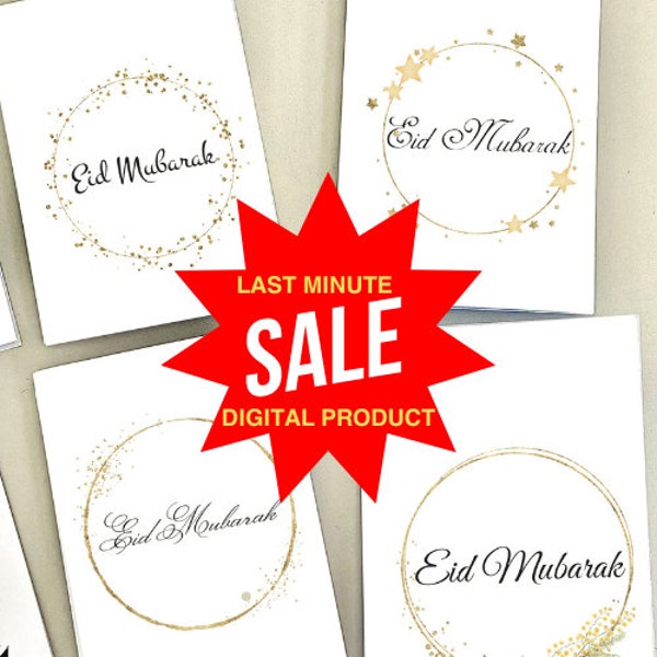 4er Set Eid Karten Digitaler Download Digital Product SALE Classic Design