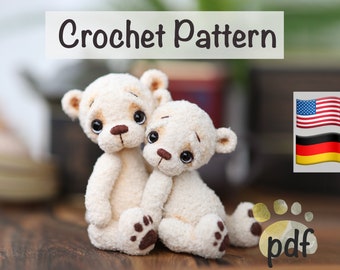 Crochet pattern Teddy Bear amigurumi pdf tutotial amigurumi bear pattern by NansyOops crocheted animals