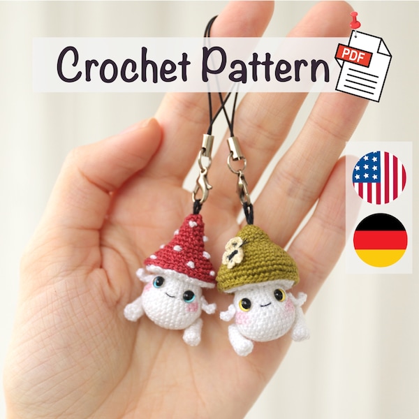 Porte-clés champignon au crochet - Modèle de porte-clés amigurumi : créez votre collection de miniatures par NansyOops