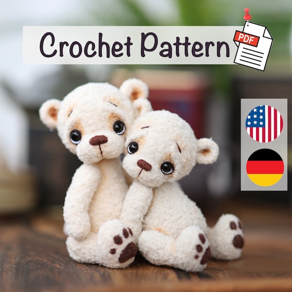 Crochet pattern Teddy Bear amigurumi pdf tutotial amigurumi bear pattern by NansyOops crocheted animals