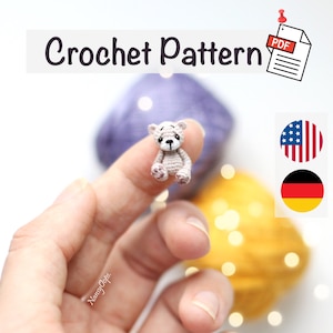 Crochet pattern micro bear amigurumi pdf tutotial amigurumi teddy pattern by NansyOops
