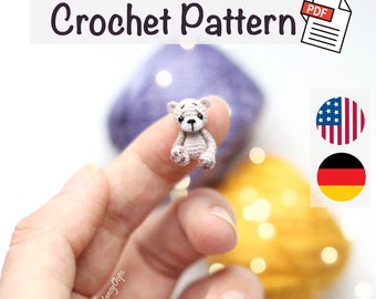 Crochet pattern micro bear amigurumi pdf tutotial amigurumi teddy pattern by NansyOops