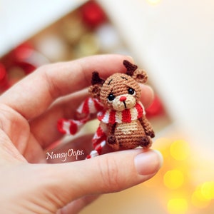 Crochet Reindeer pattern Christmas amigurumi easy Deer pattern by NansyOops festive animal miniature image 5