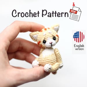 Crochet Cat pattern amigurumi kitty pattern - create your own miniature cats!  Step-by-Step PDF Tutorial by NansyOops