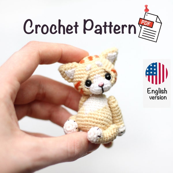 Crochet Cat pattern amigurumi kitty pattern - create your own miniature cats!  Step-by-Step PDF Tutorial by NansyOops
