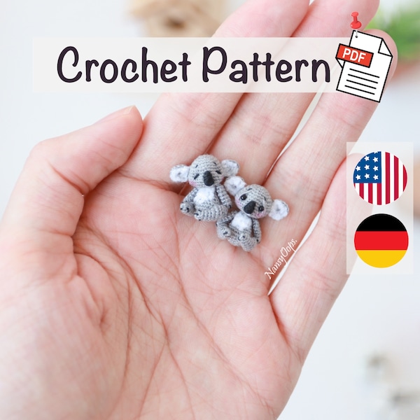 Crochet KOALA pattern amigurumi pattern Koala by NansyOops, make your own animal miniature