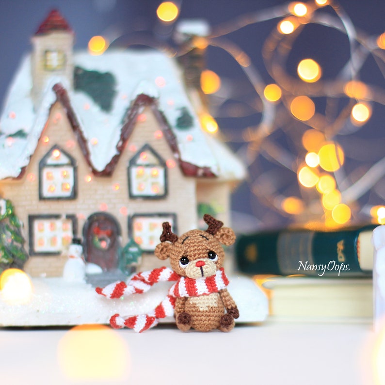 Crochet Reindeer pattern Christmas amigurumi easy Deer pattern by NansyOops festive animal miniature image 9