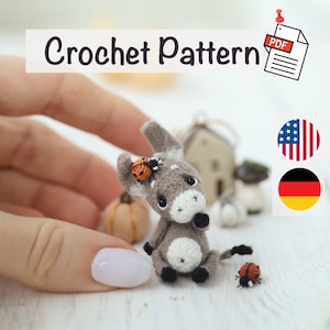 Crochet DONKEY Pattern Micro Donkey Amigurumi: Hook, Yarn, Love – Craft Your Mini Donkey by NansyOops