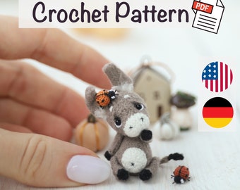 Crochet DONKEY Pattern Micro Donkey Amigurumi: Hook, Yarn, Love – Craft Your Mini Donkey by NansyOops