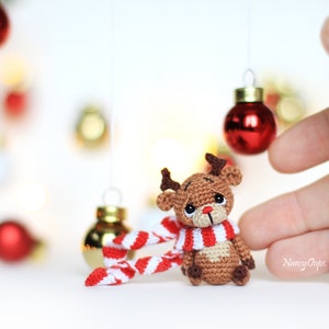 Crochet Reindeer pattern Christmas amigurumi easy Deer pattern by NansyOops festive animal miniature image 6