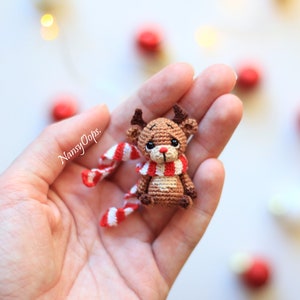 Crochet Reindeer pattern Christmas amigurumi easy Deer pattern by NansyOops festive animal miniature image 4