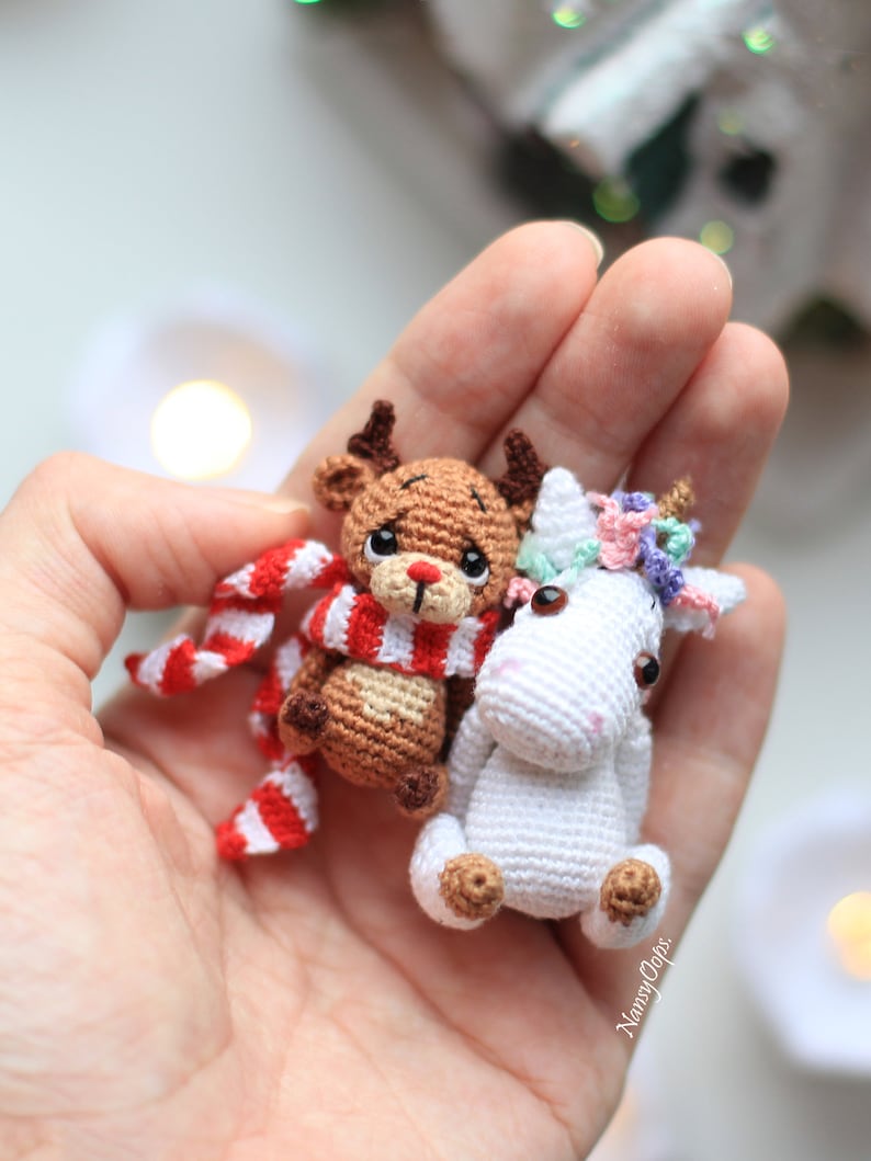 Crochet Reindeer pattern Christmas amigurumi easy Deer pattern by NansyOops festive animal miniature image 10