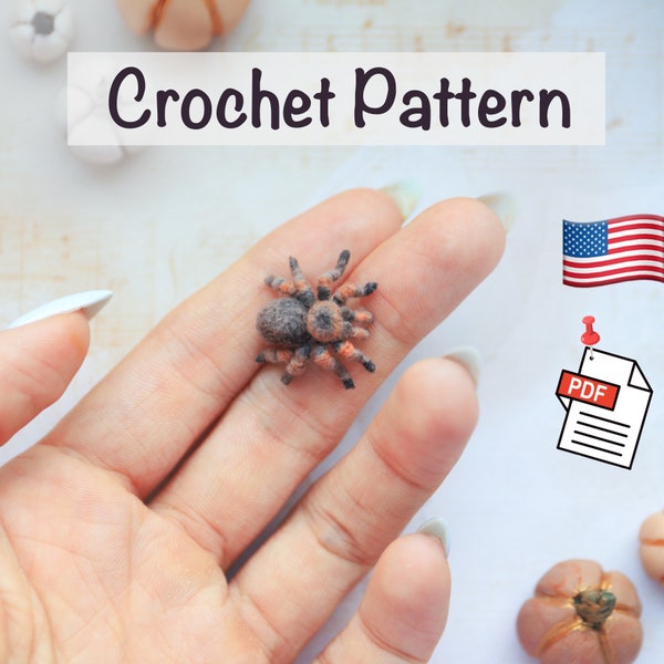 Crochet Tarantula Pattern Halloween decor Amigurumi: Make Your Own Miniature Tarantula spider by NansyOops