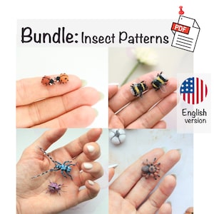 Bundle of Crochet Patterns: Insect patterns - ladybug, bumblebee, beetles, and tarantula, amigurumi patterns by NansyOops