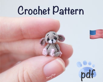 Crochet Mouse amigurumi mouse pattern - pdf dollhouse miniature tutotial by NansyOops