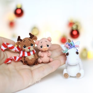 Crochet Reindeer pattern Christmas amigurumi easy Deer pattern by NansyOops festive animal miniature image 8