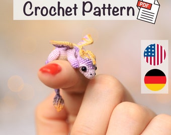 Modèle dragon au crochet : modèle Amigurumi fantastique, tutoriel PDF par NansyOops pour un animal miniature unique