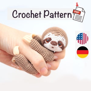 Gehaakt SLOTH-patroon - Haak je eigen schattige luiaard Amigurumi: eenvoudig te volgen patroon van NansyOops