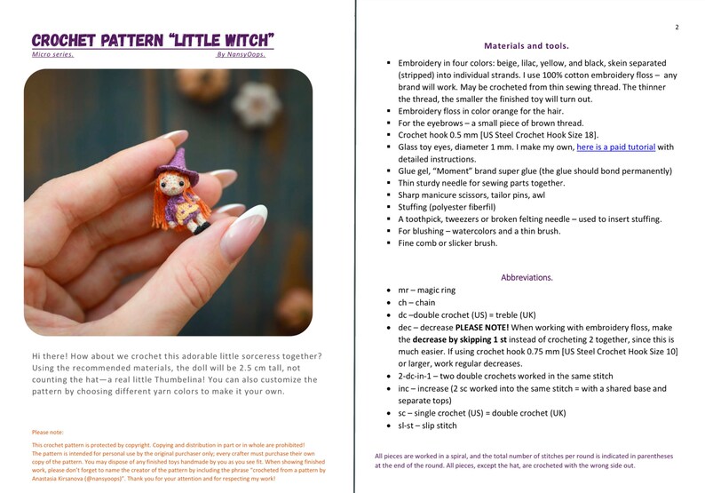 Crochet Witch Pattern Halloween Decor Doll Amigurumi Create Your Own