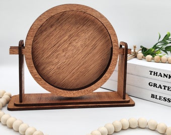 Interchangeable Round Sign Frame: Maple Wood, 6.2" Insert