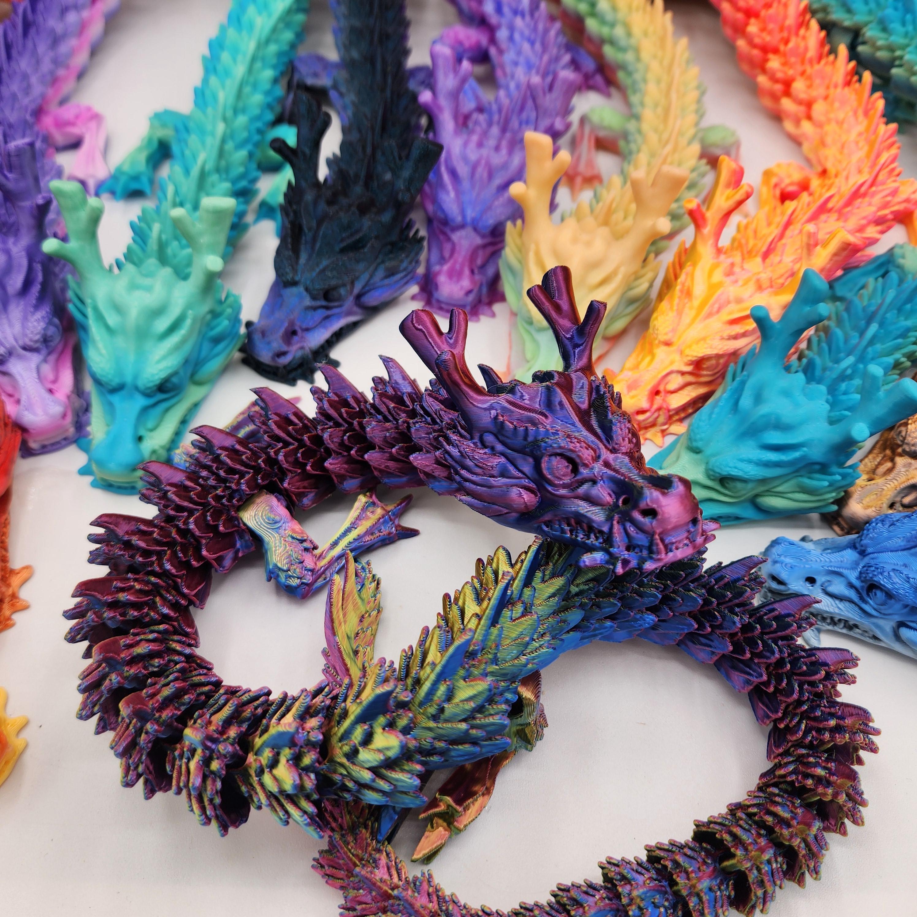 Articulated Dragon 3D Printed Flexible Dragon Multicolored Options - Etsy