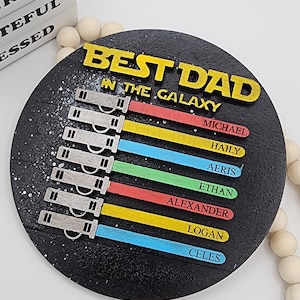Custom Best Dad in the Galaxy - 6&quot; Round INSERT ONLY - Father&#39;s Day Gift, Best Pop in the Galaxy, Grandpa&#39;s Gift