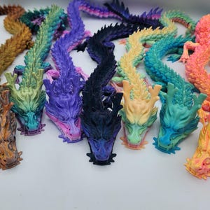 Articulated Dragon 3D Printed Flexible Dragon Multicolored options