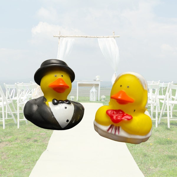 Bride or Groom Ducks, 2” Bridal Shower Wedding Cruising Ducks. JeepJeep