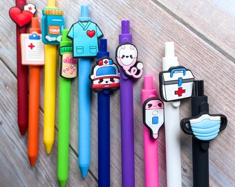 10 PC Cute Nursing Pens Set in Bulk with Heart and Syringe (Version I and II)