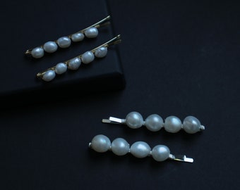 Perfect gift idea, Minimalist Dainty Pearl Bobby pins, Baroque Pearl Bridal Hairclip, Wedding pearl Barrette