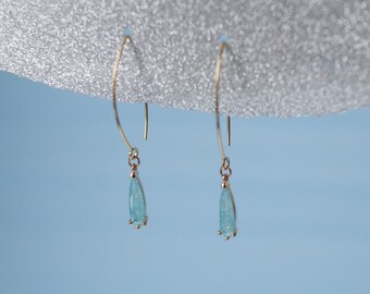 Boucles d'oreilles pendantes en cristal bleu aqua doux