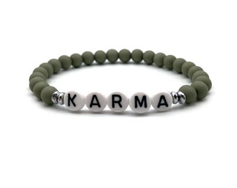 Yoga Bracelet - Karma - Handmade green pearl bracelet - Symbol of spiritual connection and harmony - Bracelet for him and her