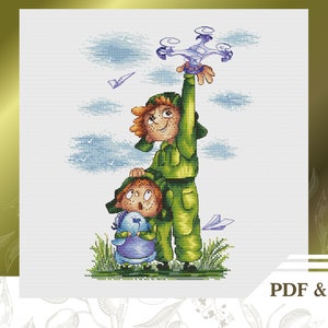 Baby boys сross stitch pattern PDF, Cute nursery сross stitch chart instant download, Brothers hand embroidery pattern