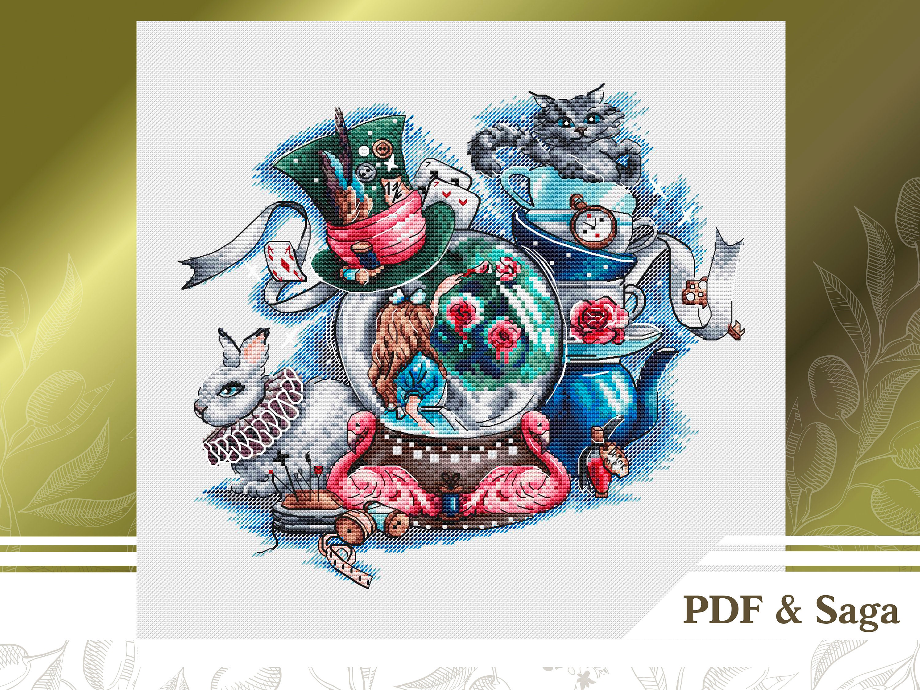 Alice in Wonderland Cross Stitch Pattern PDF Fairytale Cross | Etsy