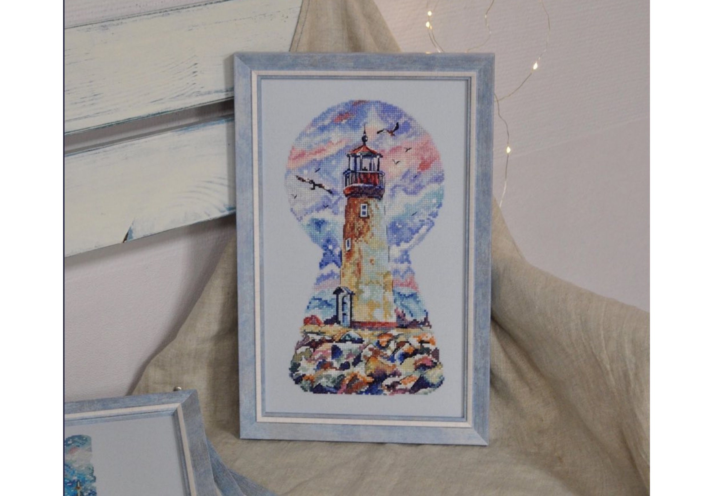 Lighthouse Cross Stitch Pattern PDF, Nautical Counted Cross Stitch ...