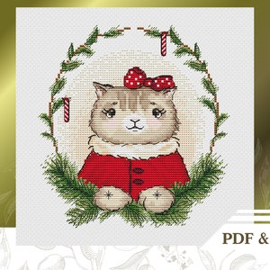 Weihnachtskatzen Kreuzstichmuster PDF sofort download